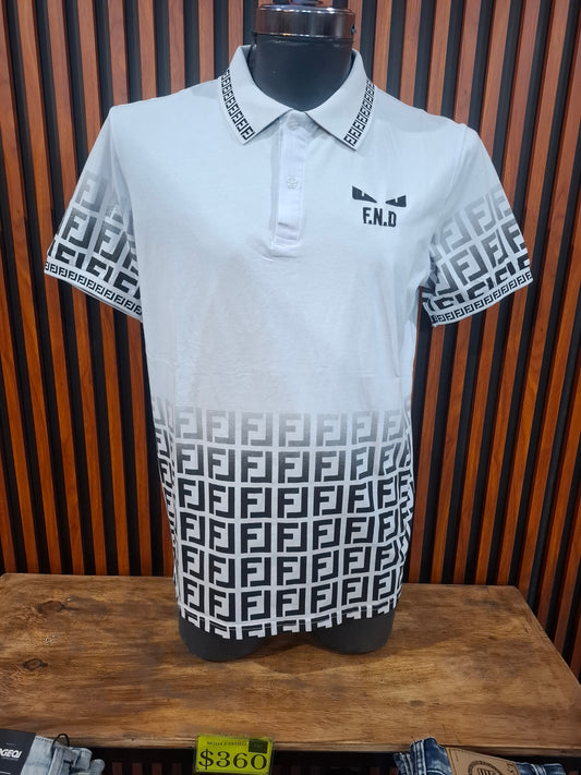 Playera Polo MODA & PRITEX con Estampado Abstracto