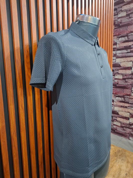 Playera Polo con Textura R&B
