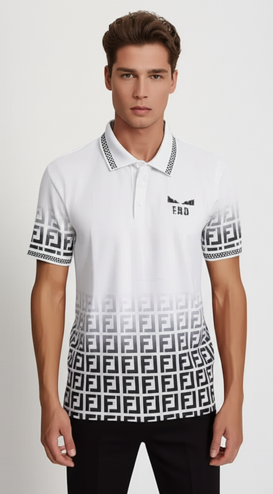 Playera Polo MODA & PRITEX con Estampado Abstracto
