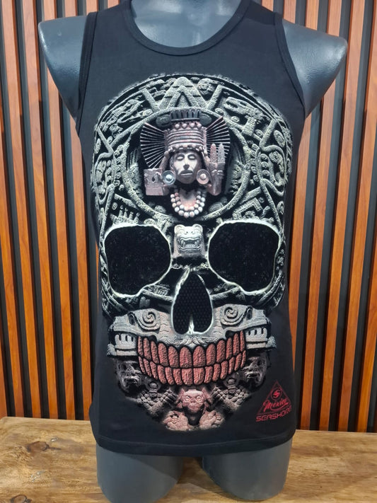 Sport Calavera Maya Dientes Rojos de Tela